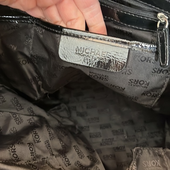 Michael Michael Kors BlackNylon Quilted Tote with Silver MK ACCENTS - Picture 6 of 11